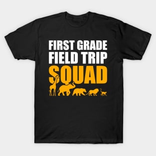 First Grade Field Trip Squad 1st Grade Zoo Crew Safari T-Shirt